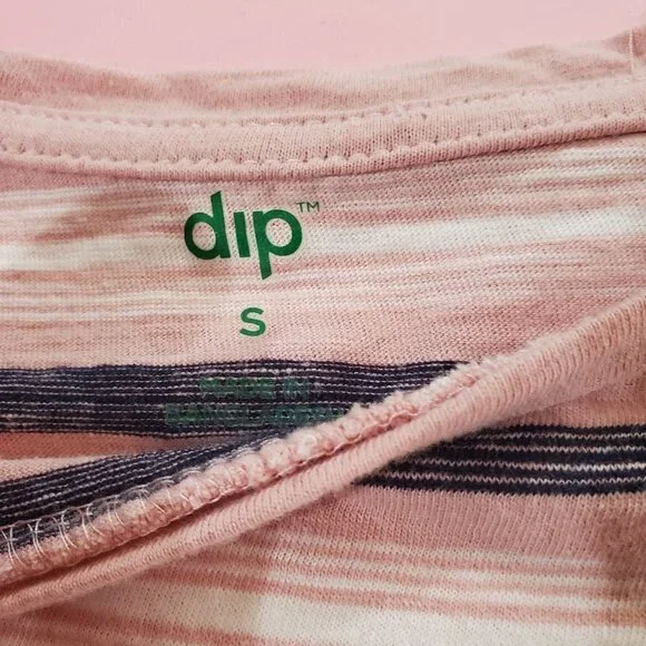 🖤 Dip Pink White Black Stripped T-Shirt 🖤 - Picture 6 of 12